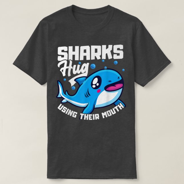 Sharks Hug använder sin munsfonta Shark Pun T Shirt (Design framsida)