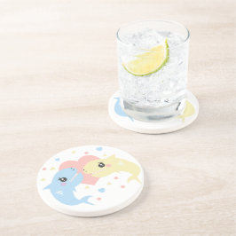 Sharks Kärlek Heart Funny Tecknad Pastel Underlägg