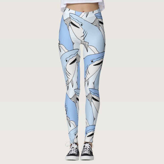 Sharks Mönster leggings (Framsida)