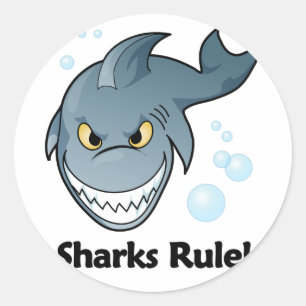 Sharks Rule! Runt Klistermärke