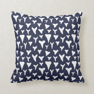 Sharks Teeth Blue and White Surfing Mönster Kudde