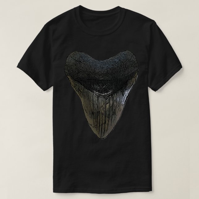 Sharks Tooth Megalodon Fossil T Shirt (Design framsida)