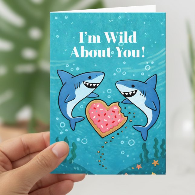 Sharks With Heart lovely Valentine Helgkort (Skapare uppladdad)
