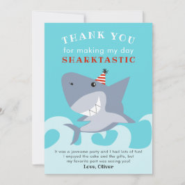 Sharktastisk Haj Fisk Födelsedagsfest Tack Kort