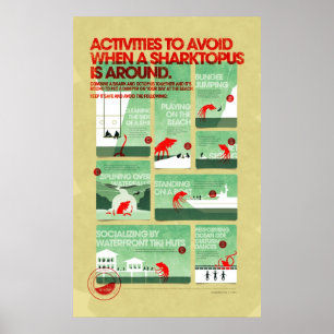 Sharktopus säkerhetsaffisch poster