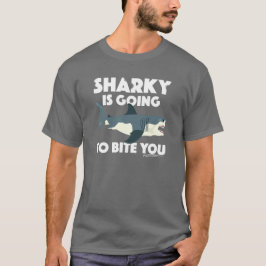 Sharky går till Bita som du utformar - grundläggan T Shirt