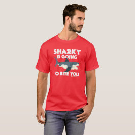 Sharky går till Bita som du utformar - grundläggan T Shirt