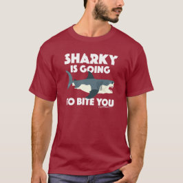Sharky går till Bita som du utformar - grundläggan T Shirt