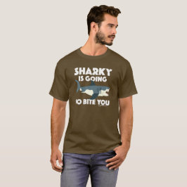 Sharky går till Bita som du utformar - grundläggan T Shirt