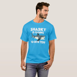 Sharky går till Bita som du utformar - grundläggan T Shirt
