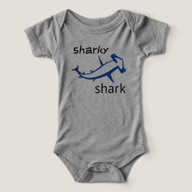 Sharky Shark Light Blue Boys T Shirt (Design Framsida)