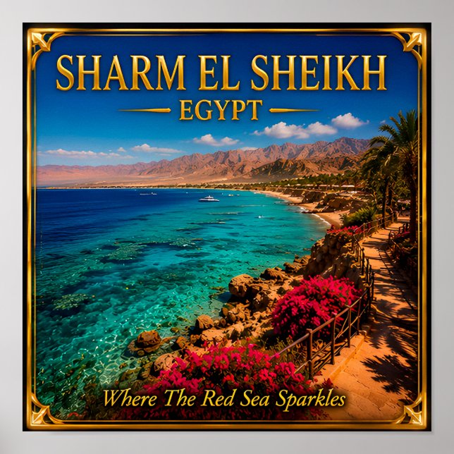 Sharm El Sheikh Egypt Rödahavet  Poster (Framsidan)