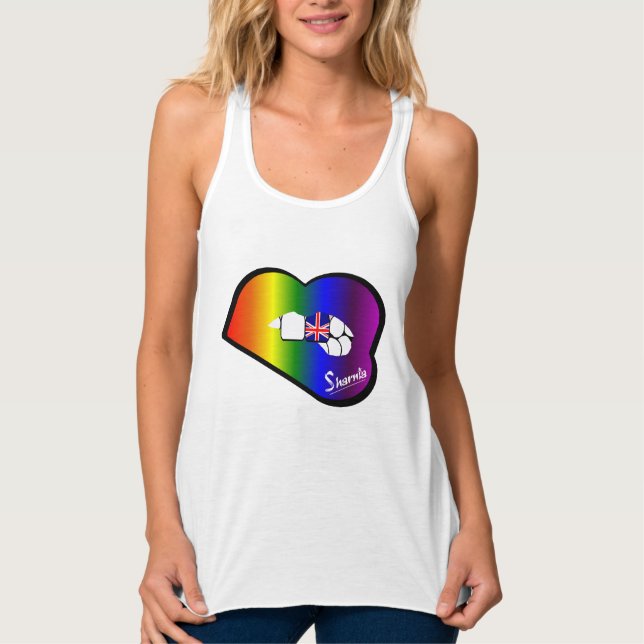 Sharnias Läppar UK Vest (Rainbow Läppar) Linne Med Racerback (Framsida)