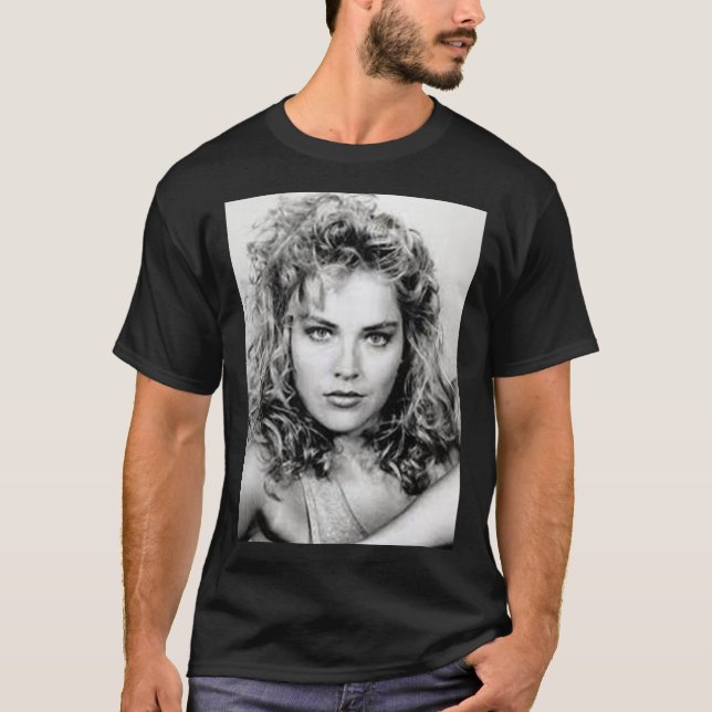Sharon Stone - Black and White   T Shirt (Framsida)