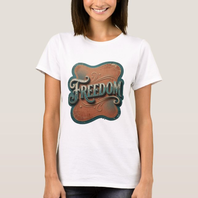 Sharp Blue FREEDOM Statement T-shirt (Framsida)