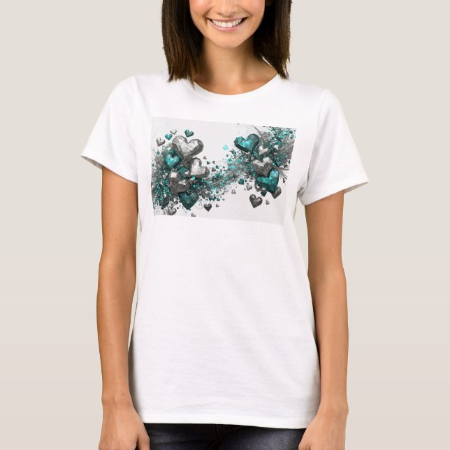 Sharp Teal ETERNAL LOVE Anpassad T-Shirt (Framsida)
