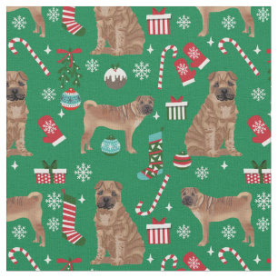 Sharpei hund christmas helgdag tyg