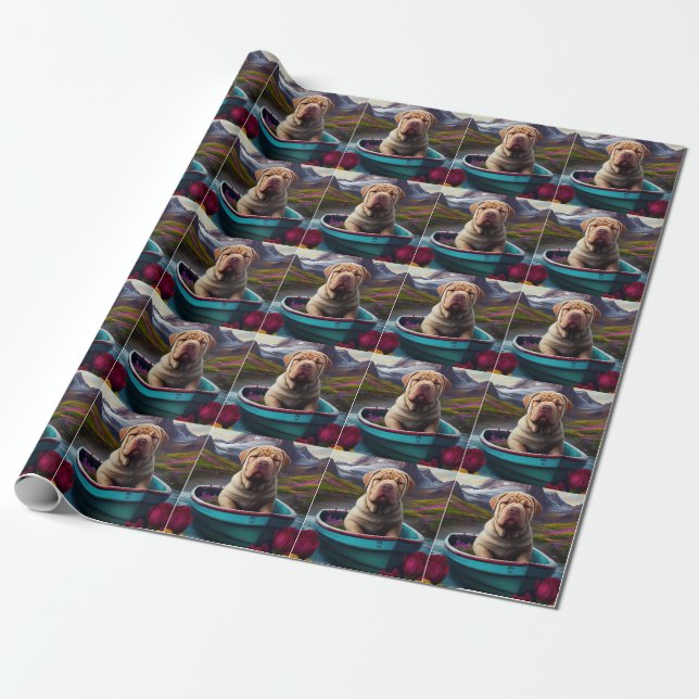 Sharpei på åra: Ett naturskönt äventyr Presentpapper (Utrullad)