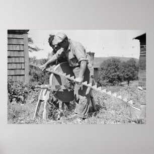 Sharpening a Farm Implementement, 1930-talet Poster