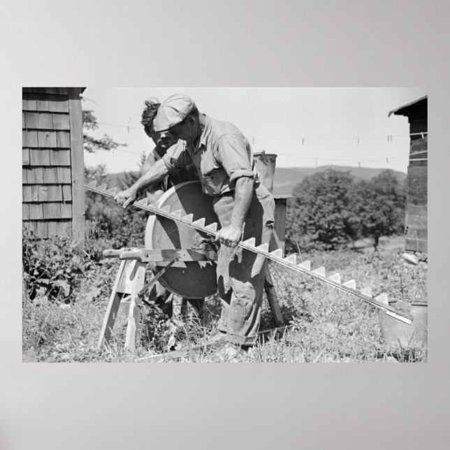 Sharpening a Farm Implementement, 1930-talet Poster (Framsidan)