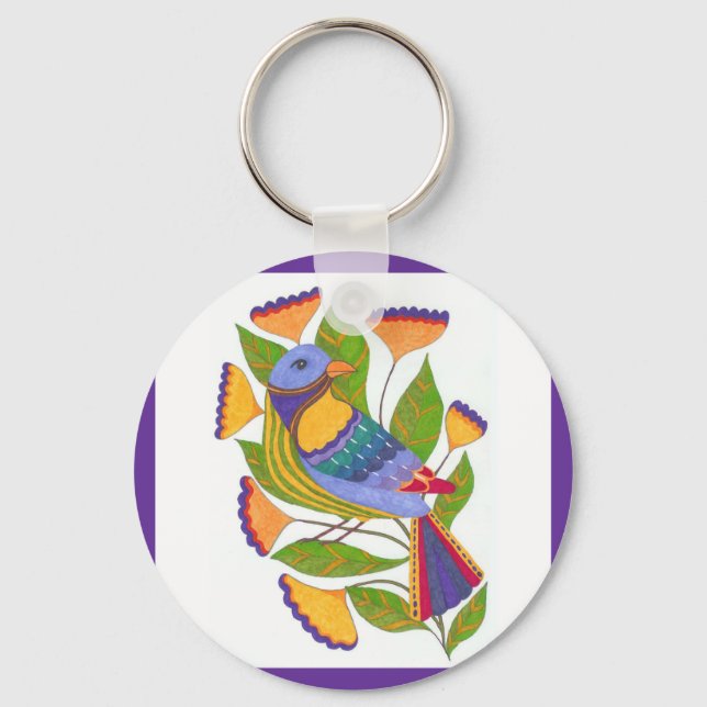 Sharpie Marker Bird Keychain Nyckelring (Framsida)