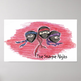 Sharpie Ninjas-logotypen Poster