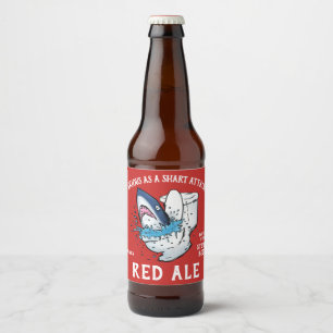 Shart Attack Funny Toilet Shark Ölflaska Etikett