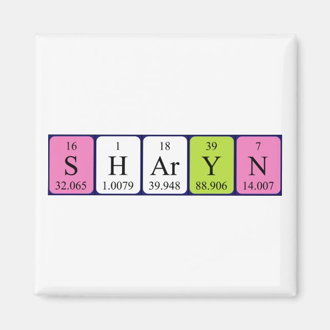 Sharyn Periodisk bord namn magnet (Framsidan)