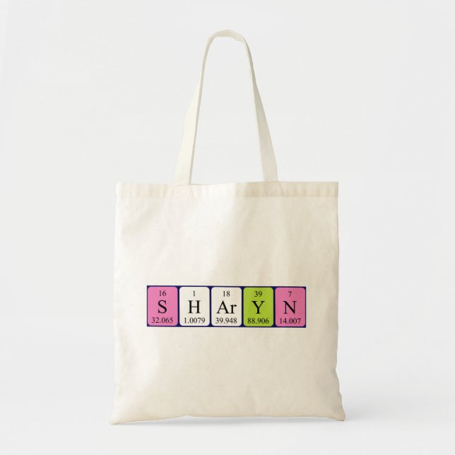 Sharyn Periote bord namn tote bag Tygkasse (Framsidan)