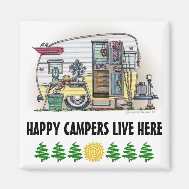 Shasta Camper Trailer RV Magnet (Framsidan)