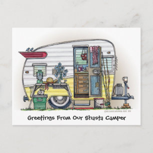 Shasta Camper Trailer RV-postkort Vykort