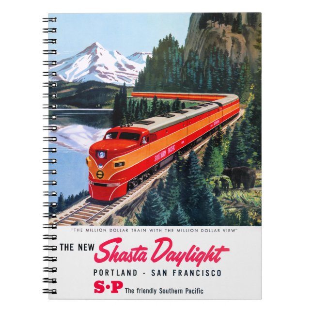 Shasta dagsljusPortland San Francisco affisch Anteckningsbok (Framsidan)