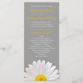 Shasta Daisy Flower Gult Grått Bröllopsprogram Program