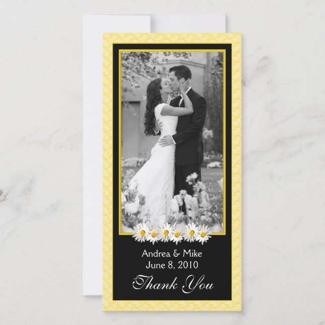 Shasta Daisy Gult Black Bröllop Tack (Framsida)