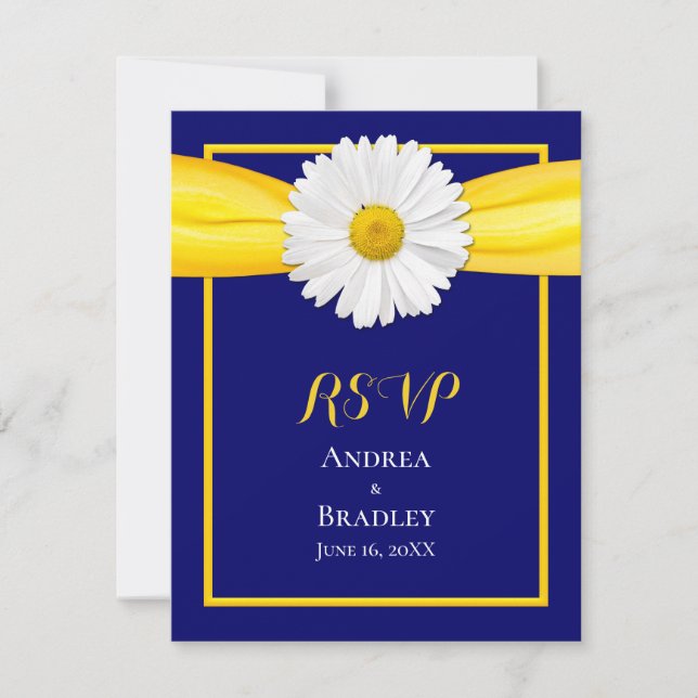 Shasta-Daisy med Gult Ribbon Responcard Card OSA Kort (Framsida)