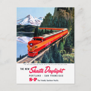 Shasta Daylight Portland San Francisco Affisch Vykort
