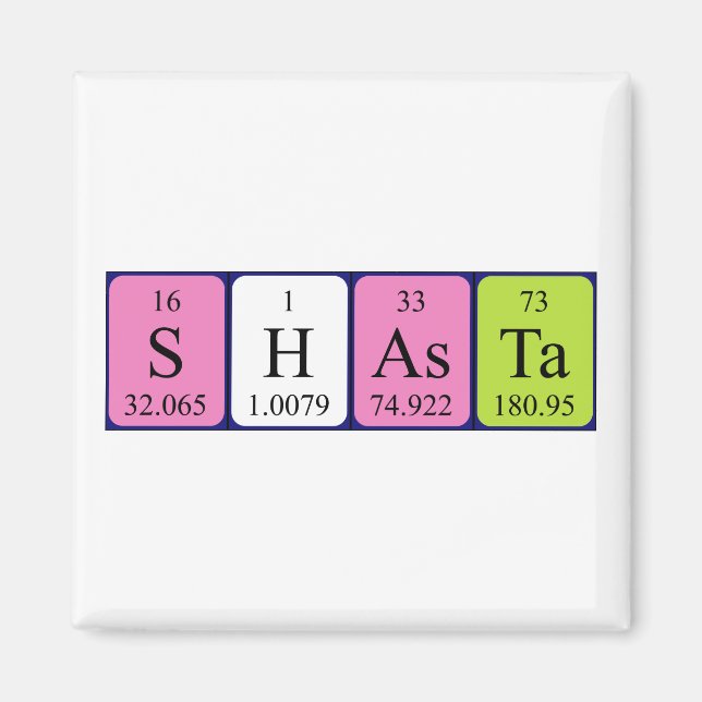 Shasta Periodisk bord namn magnet (Framsidan)