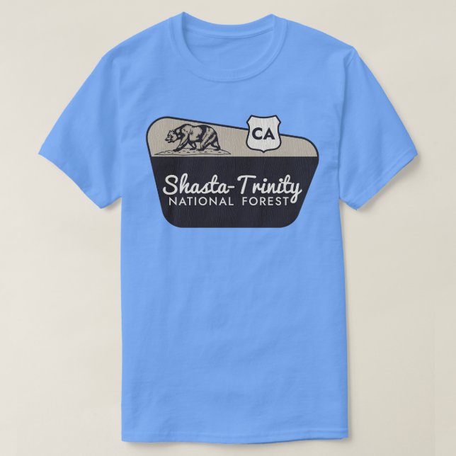 Shasta Trinity National Forest California Välkomme T Shirt (Design framsida)