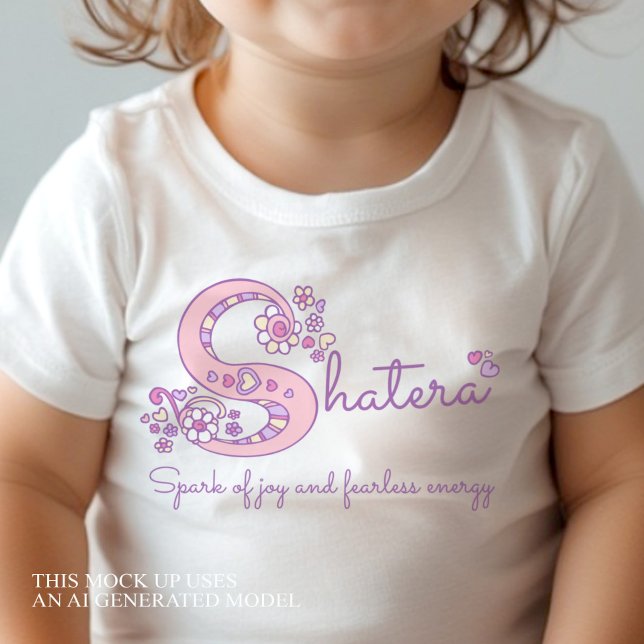 Shatera flicknamn & betydelse S monogram t-shirt (Skapare uppladdad)