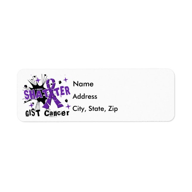 Shatter GIST Cancer Returadress Etikett (Framsidan)