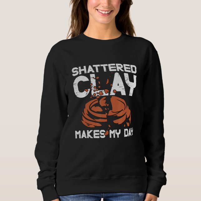 Shattered Clay gör Sporting Clays Trap Shoot Cla T Shirt (Framsida)