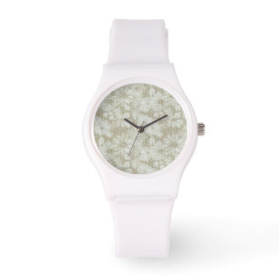 Shattered Daisy Textured Mönster i Kaffe Kräm Armbandsur