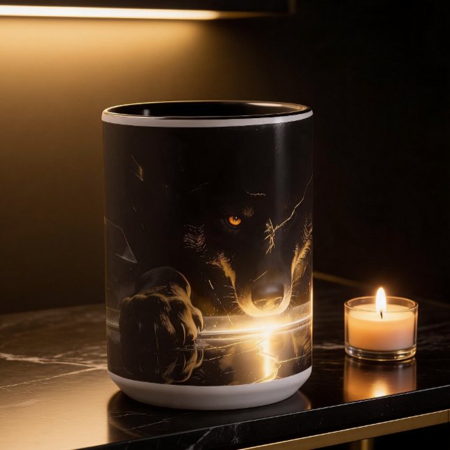 Shattered Lightning Wolf Mystical Dark Fantasy  Mugg (Skapare uppladdad)