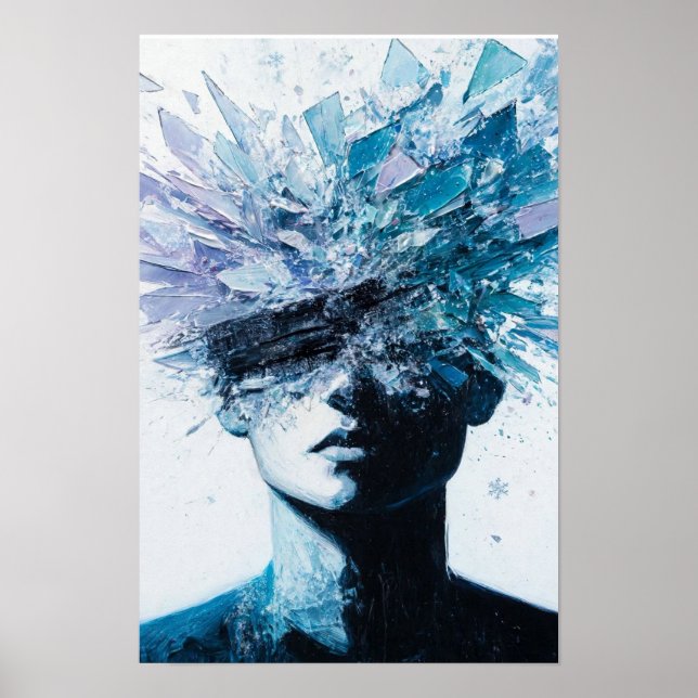 Shattered Mind - Is Kristall Explosion Porträtt Poster (Framsidan)