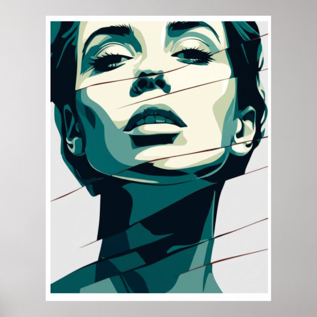 Shattered Teal Beauty Poster (Framsidan)