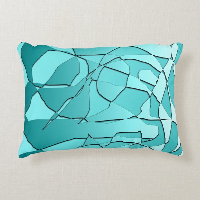 Shattered Teal Prydnadskudde (Framsidan)