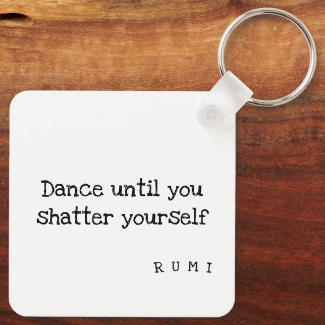 Shattersecure Dance: Rumi Quote Keychain Nyckelring (Baksida)