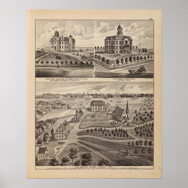 Shattuck School, Faribault Willis Hall, Minnesota Poster (Framsidan)