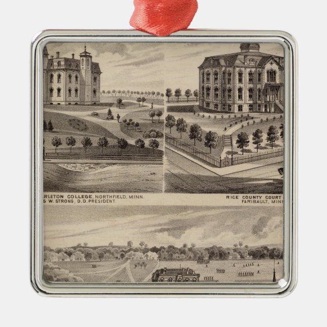 Shattuck skolar, Faribault Willis Hall, Minnesota Julgransprydnad Metall (Framsidan)