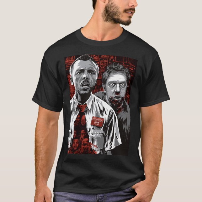 Shaun Ofhe Dead vän retro T Shirt (Framsida)